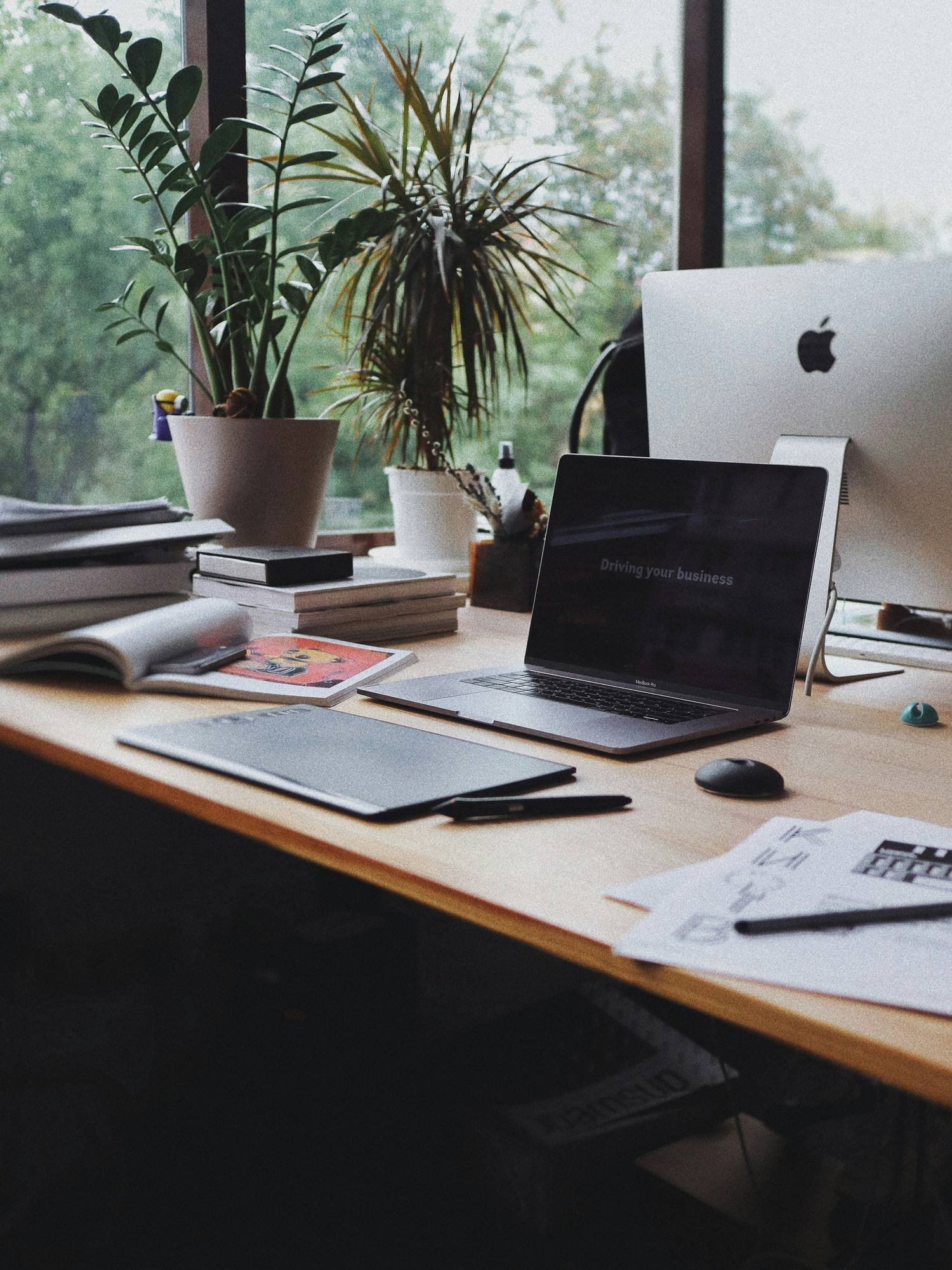 MacBook Pro developer desk setup